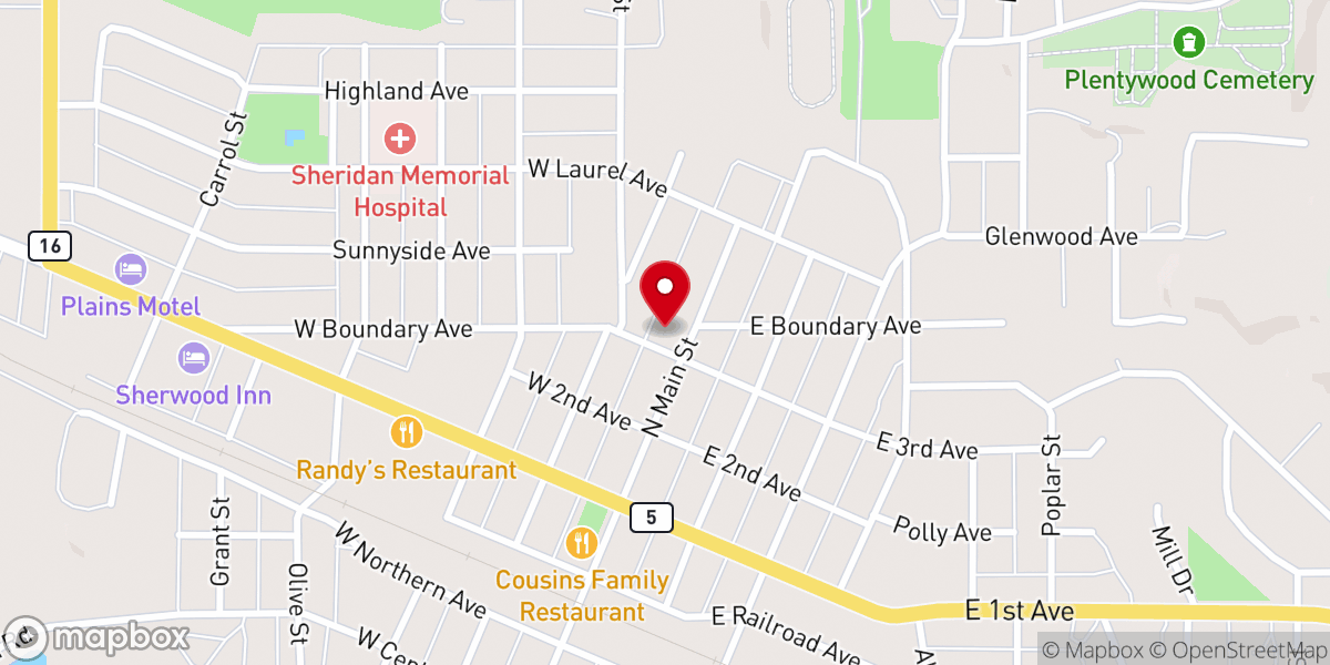 Map showing location of St Joseph's Catholic Church