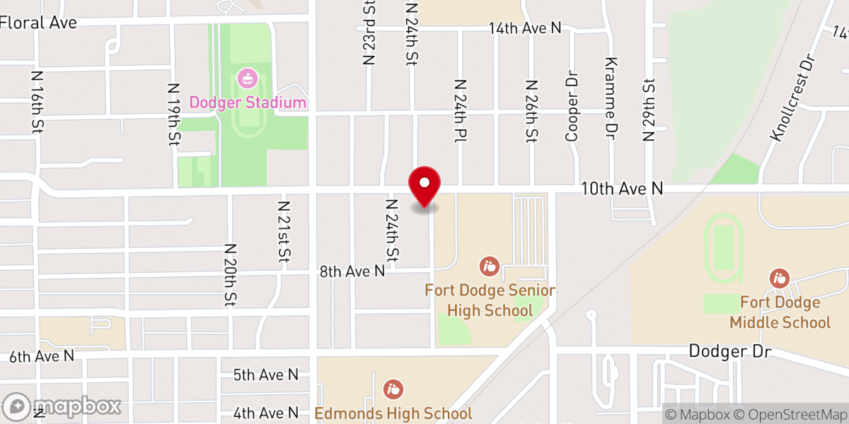 Map showing location of Trinity United Methodist Church