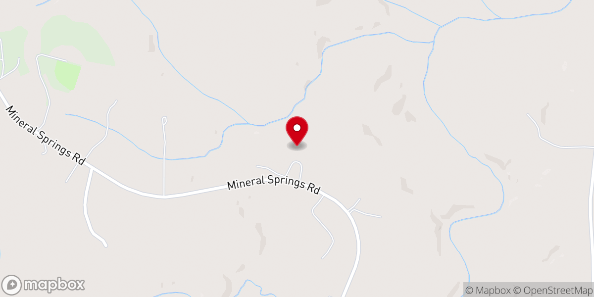 Map showing location of Mineral Spring Church