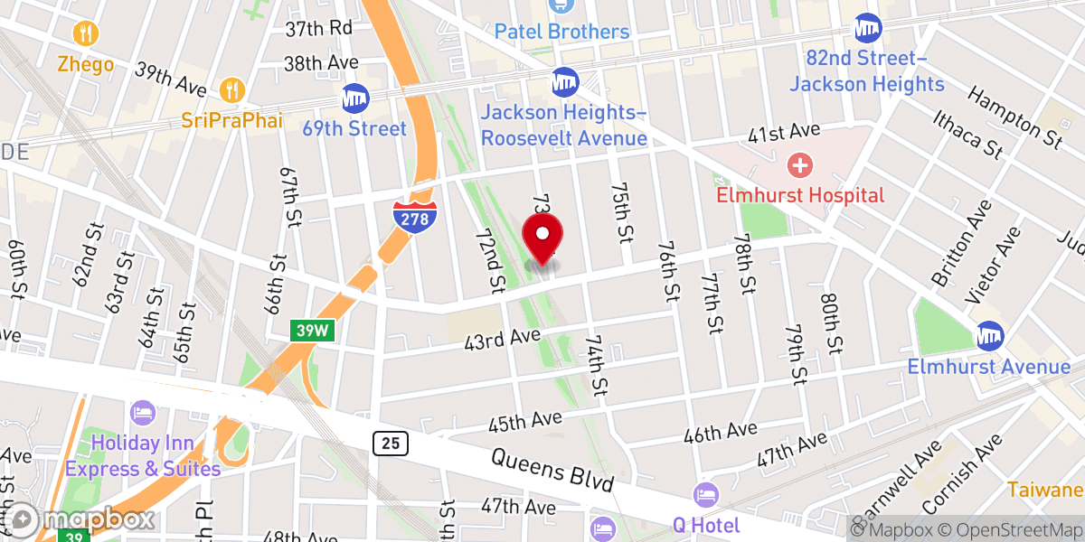 Map showing location of Jackson Heights Seventh-day Adventist Church