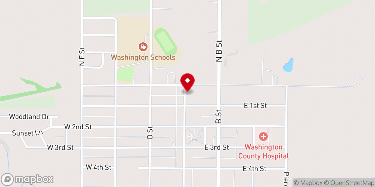 Map showing location of Washington Christian Church
