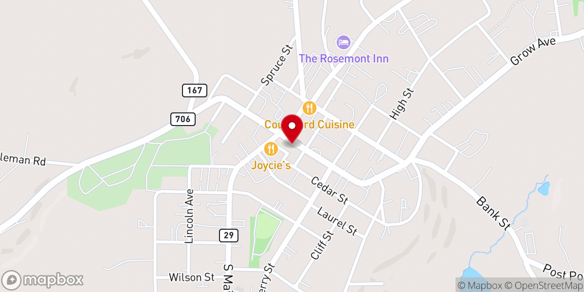 Map showing location of Hometown Finds and Friends