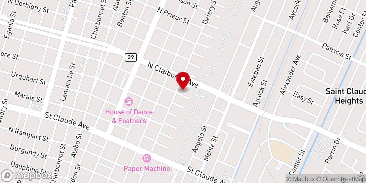 Map showing location of Evening Star Spiritual Church