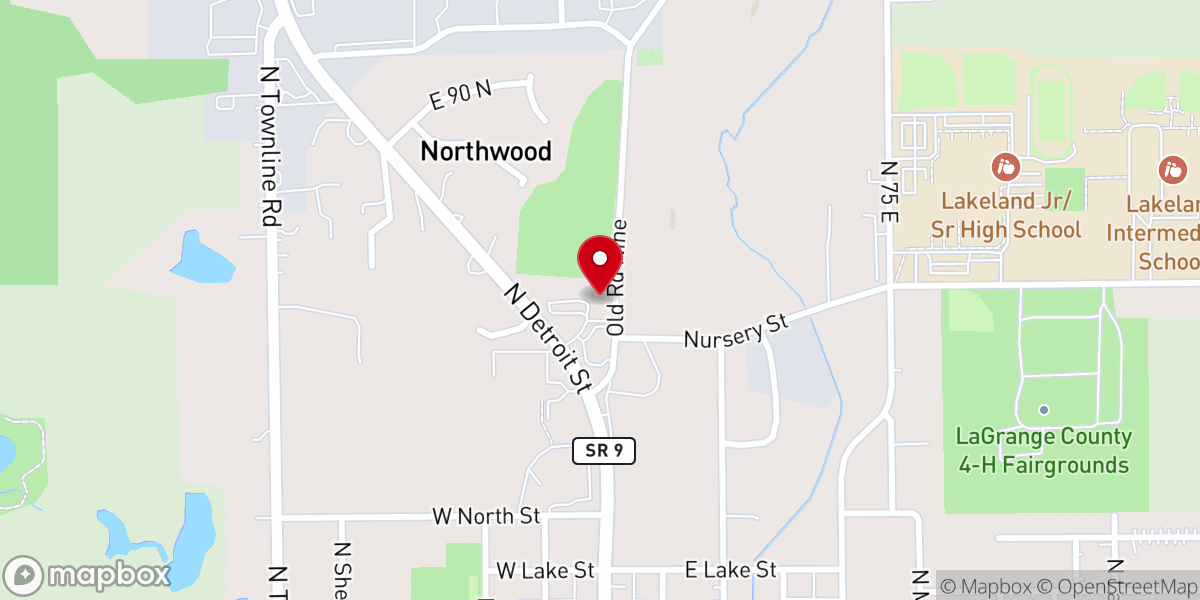 Map showing location of Lagrange Missionary Church