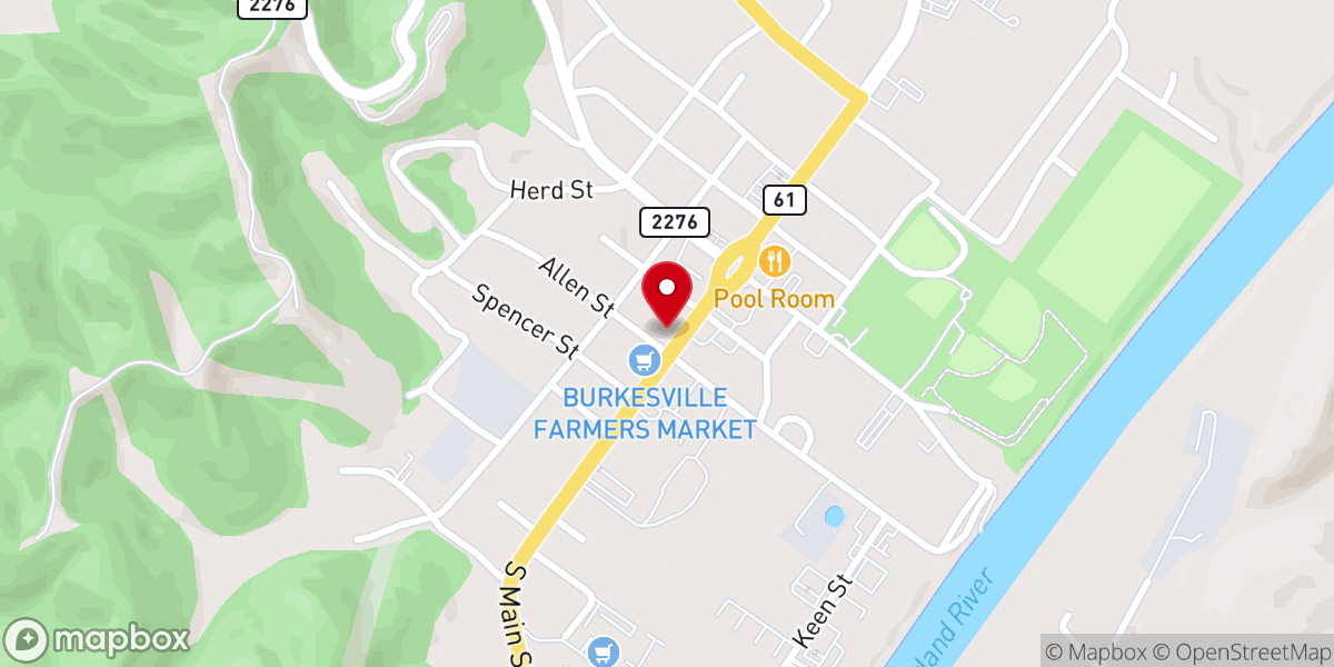 Map showing location of Burkesville Methodist Church