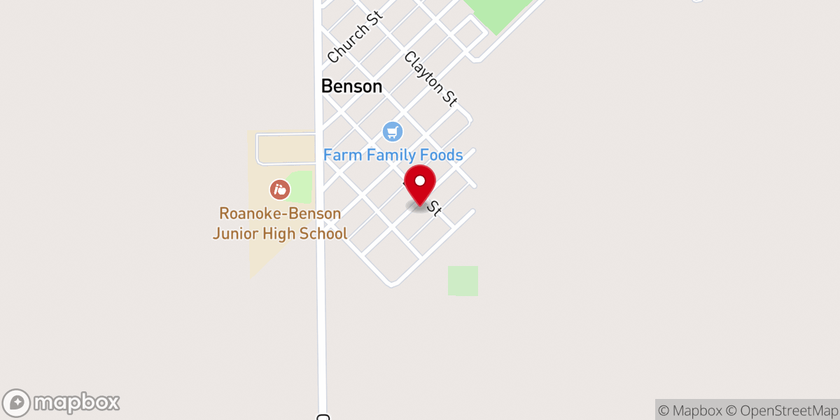 Map showing location of St. John Catholic Church