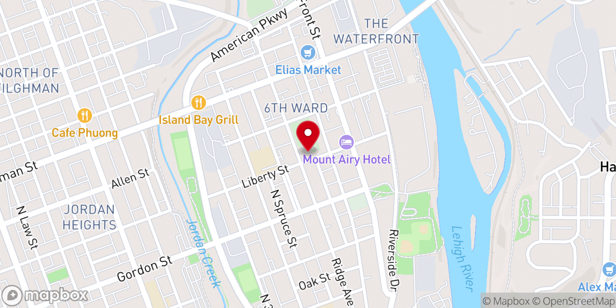 Map showing location of Catholic Charities Community Cafe Kitchen