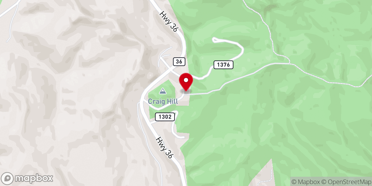Map showing location of Hill Top Church of God