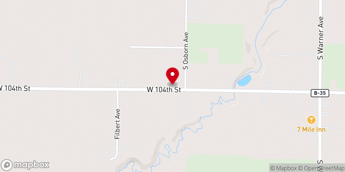 Map showing location of Bridgeton Baptist Church