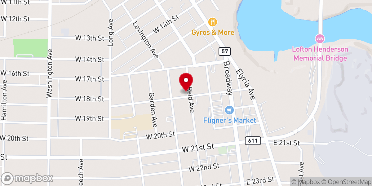 Map showing location of Spanish Pentecostal Church