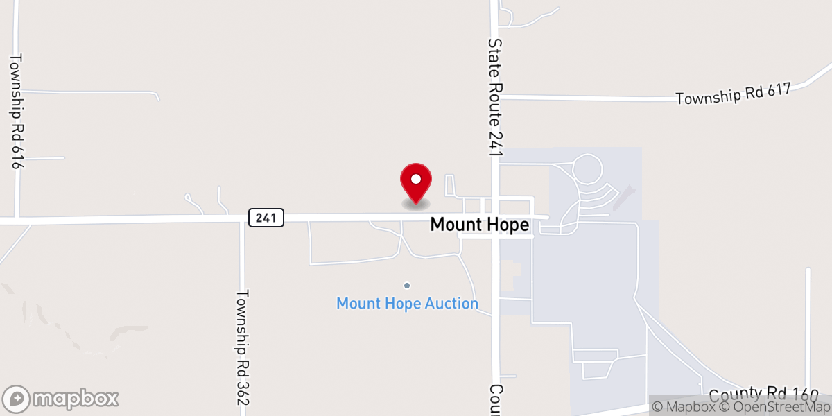 Map showing location of Mount Hope United Methodist Church