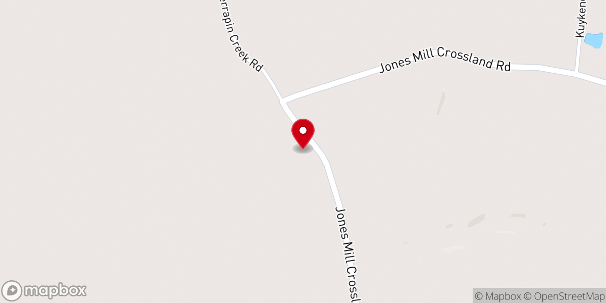 Map showing location of North Fork Baptist Church
