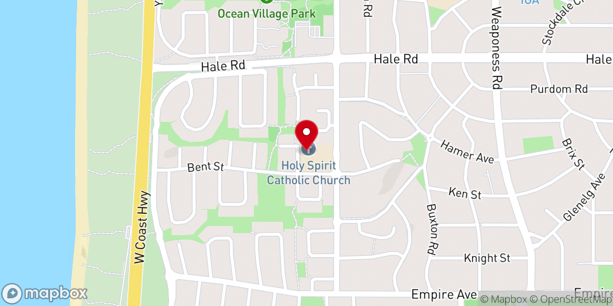 Map showing location of Holy Spirit Catholic Church