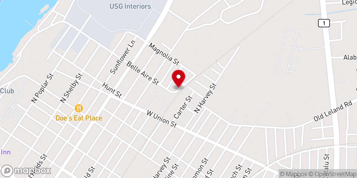 Map showing location of Full Gospel Temple