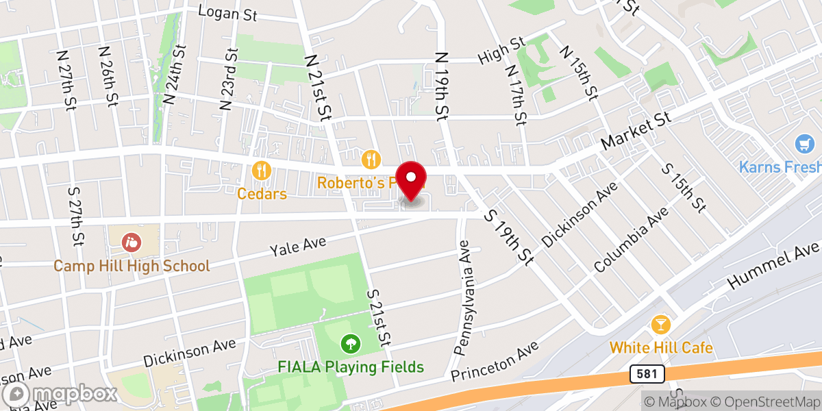 Map showing location of Trinity Lutheran Church