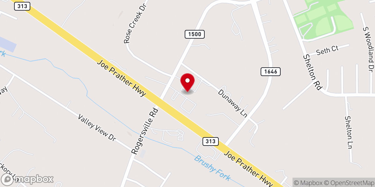 Map showing location of Fellowship Baptist Church