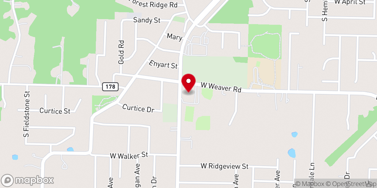 Map showing location of Battlefield First Baptist Church