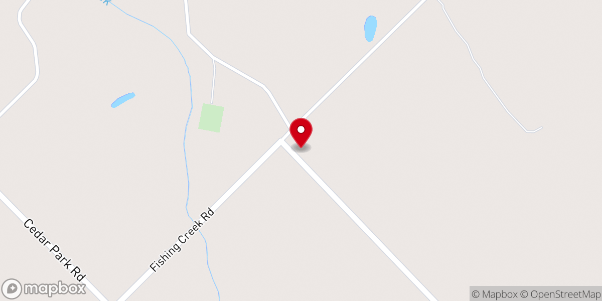 Map showing location of Fishing Creek Church
