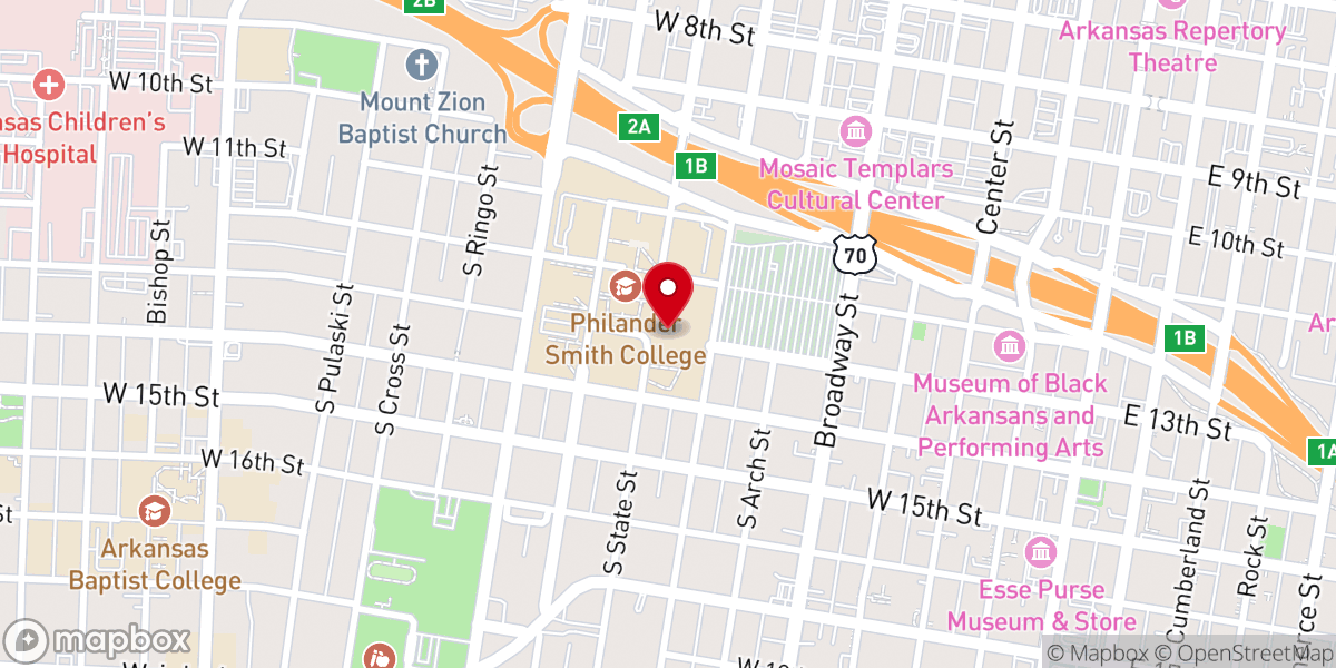 Map showing location of United Methodist Center