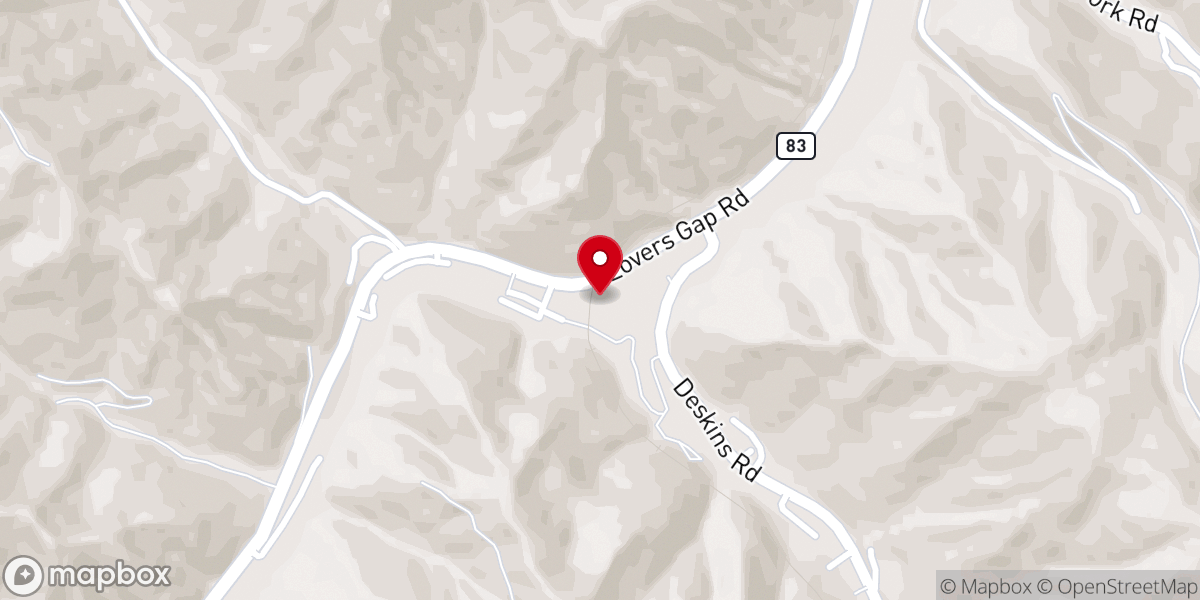 Map showing location of Prater Creek Primative Baptist Church