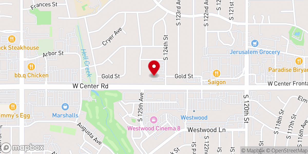 Map showing location of Southwest Church of Christ