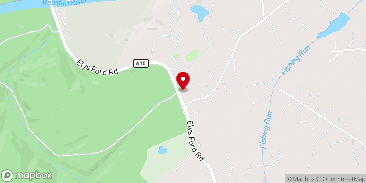 Map showing location of Elys Ford Church