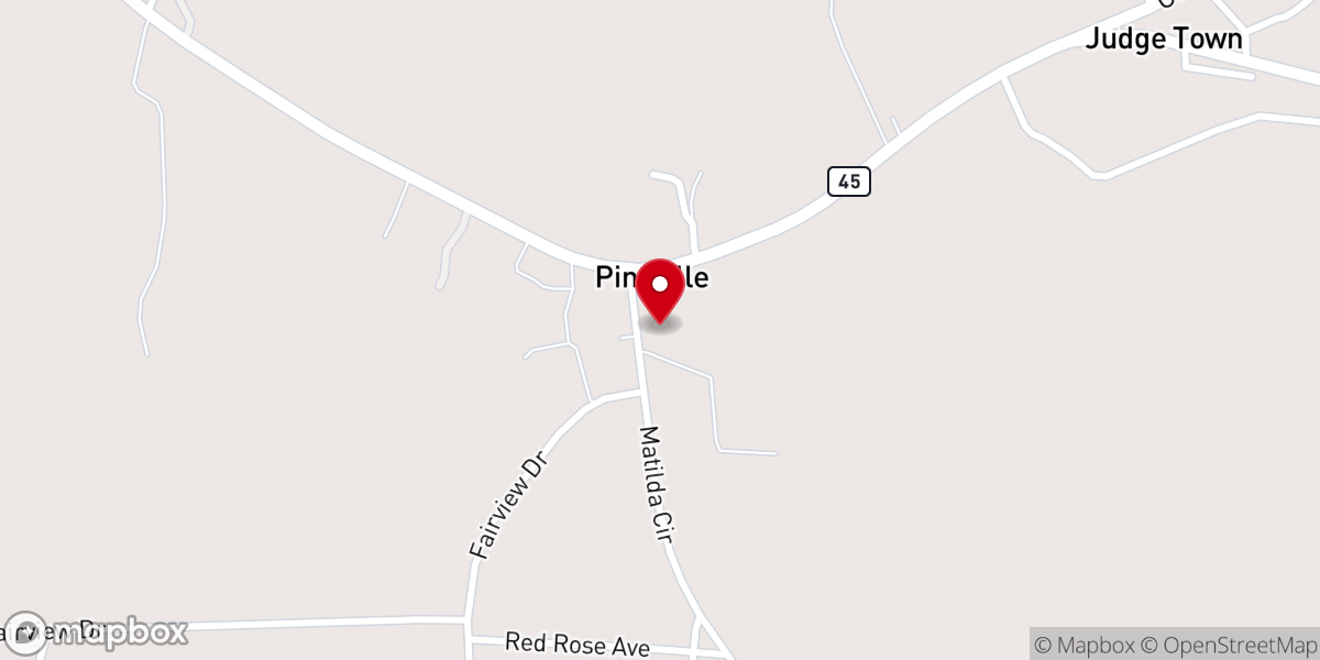 Map showing location of Pineville Chapel