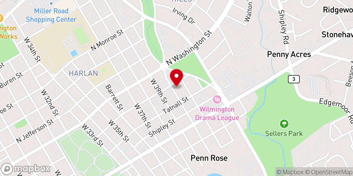 Map showing location of Grace Church of Wilmington
