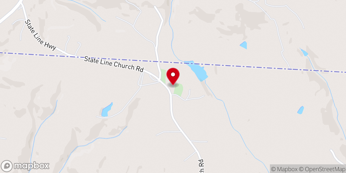 Map showing location of State Line Primitive Baptist Church