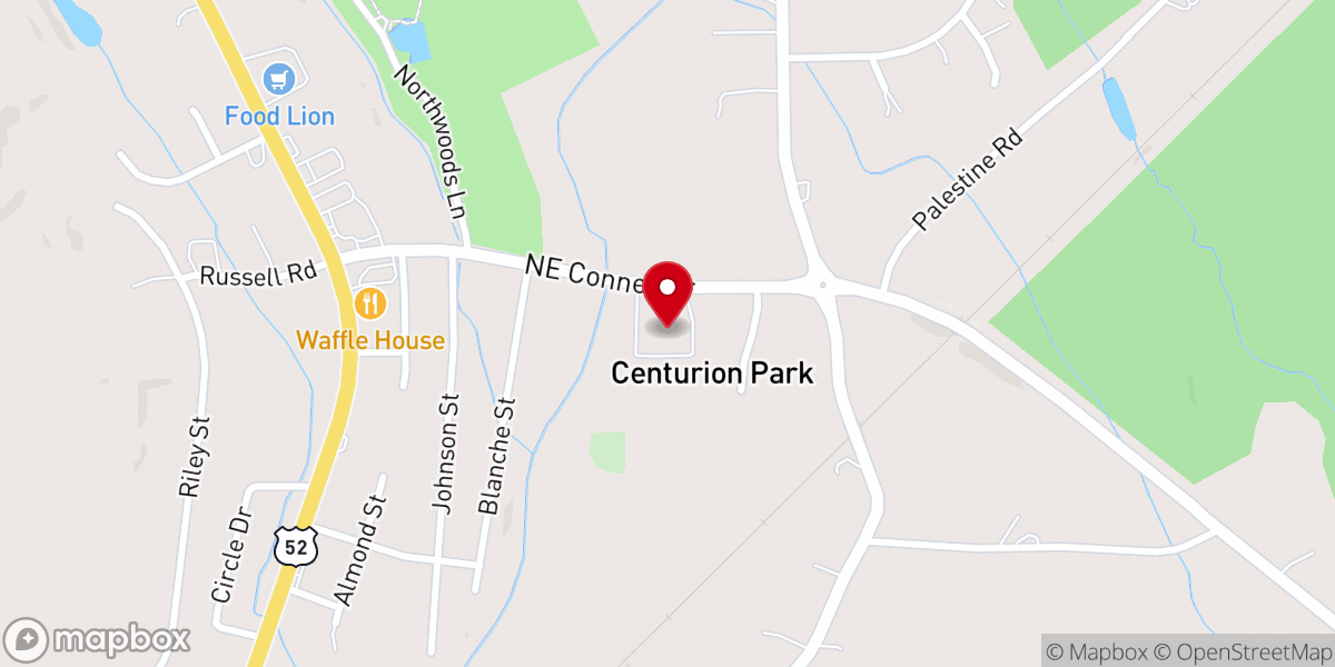 Map showing location of Centerview Church