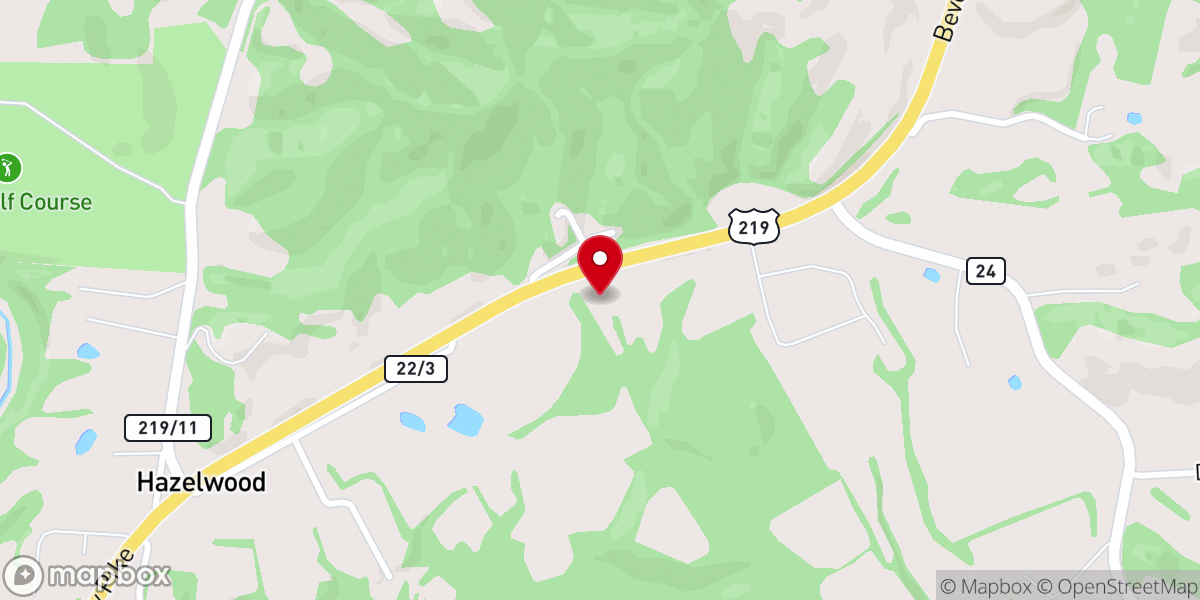 Map showing location of First Christian Church of Elkins