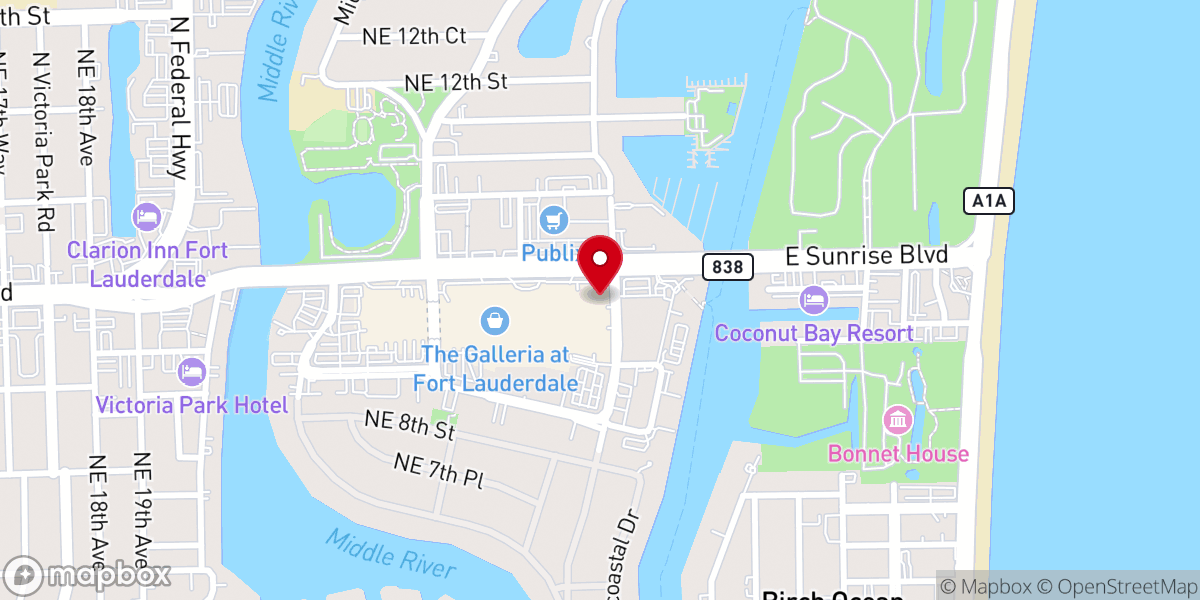 Map showing location of Unity of Fort Lauderdale
