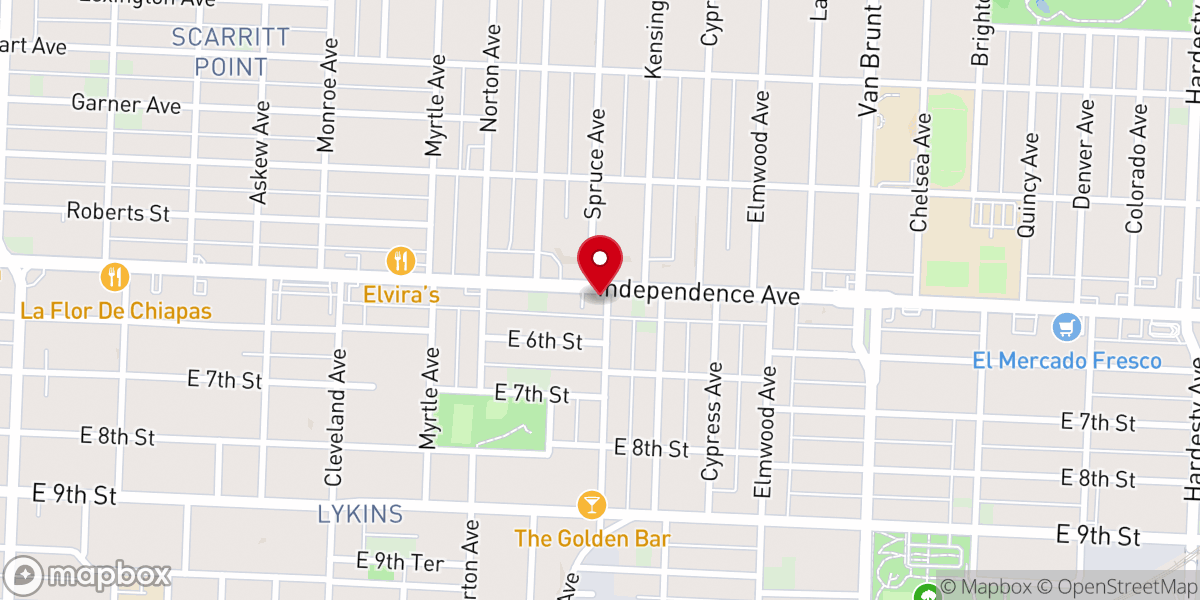 Map showing location of Bethel Tabernacle Assembly of God Church