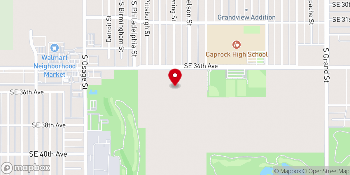 Map showing location of Comanche Trail Church of Christ Daycare Training