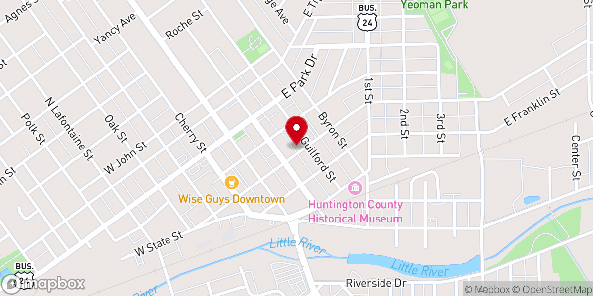 Map showing location of Trinity United Methodist Church