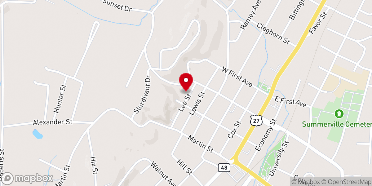 Map showing location of Hemphill AME Zion Church