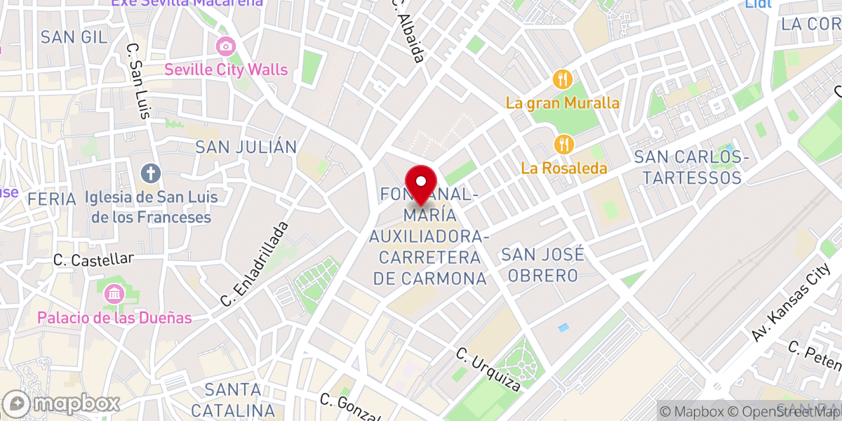 Map showing location of Basílica Santuario de María Auxiliadora