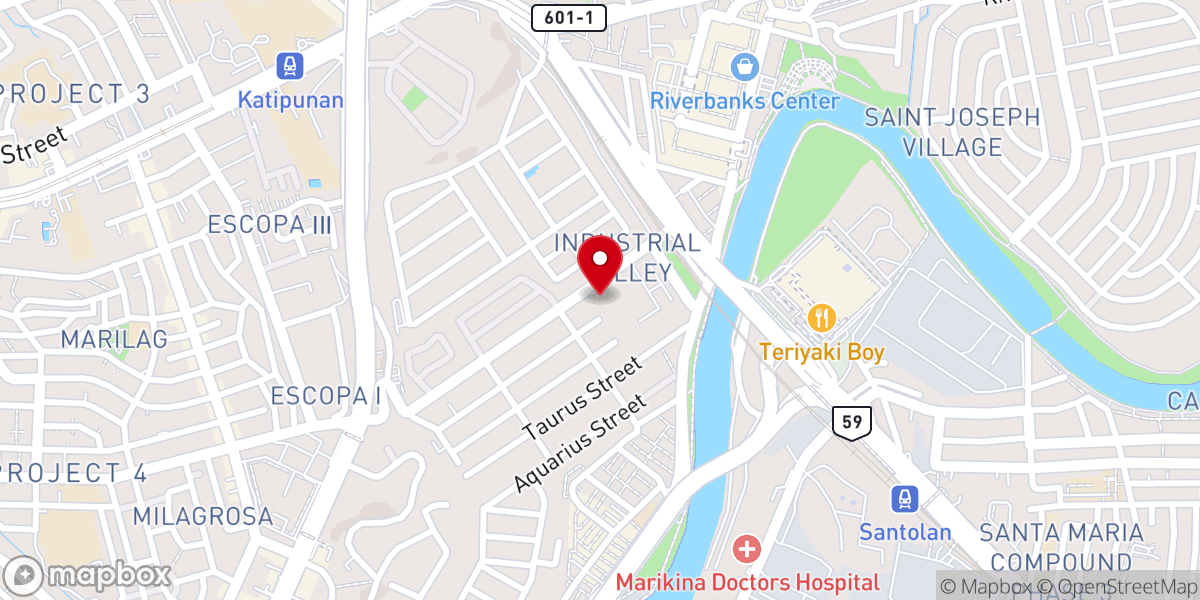 Map showing location of Nativity of Our Lady Parish Church - Industrial Valley, Marikina City (Diocese of Antipolo)