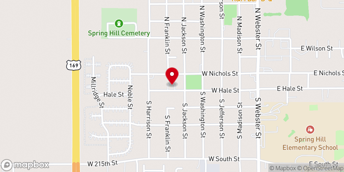 Map showing location of Spring Hill Church of Christ