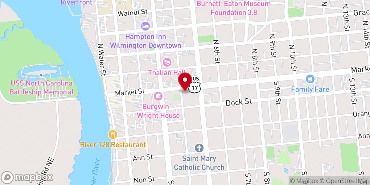 Map showing location of Temple of Israel