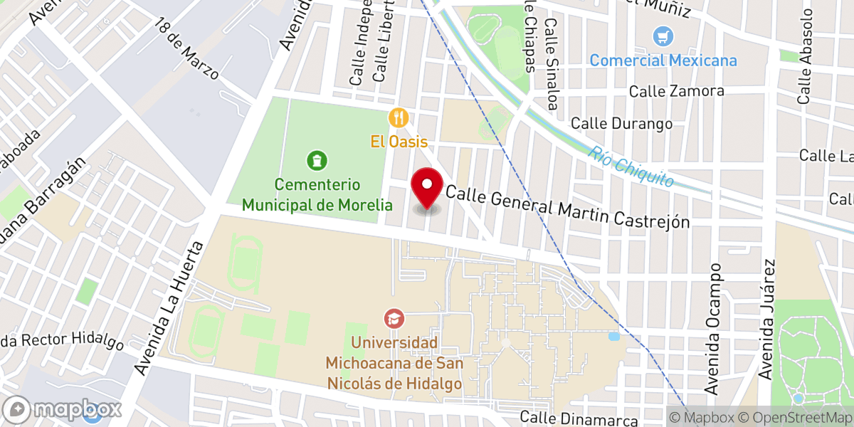 Map showing location of Cuarta Iglesia Bautista