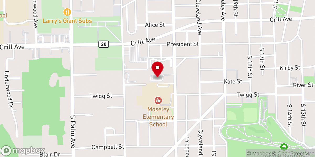 Map showing location of Catholic Charities Bureau