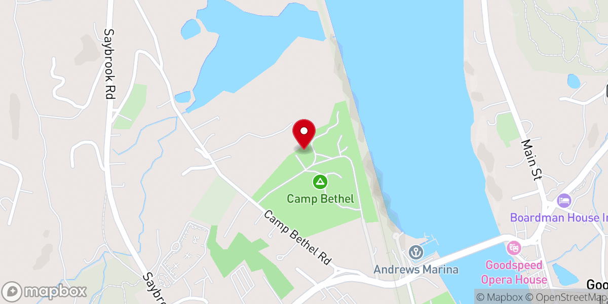 Map showing location of Camp Bethel