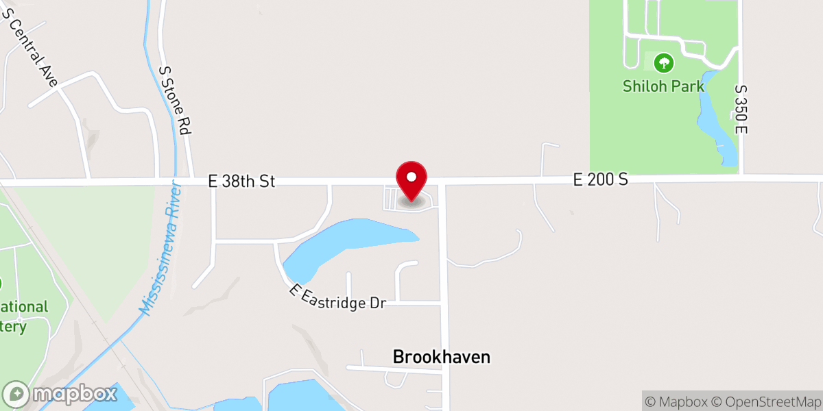 Map showing location of Brookhaven Wesleyan Church
