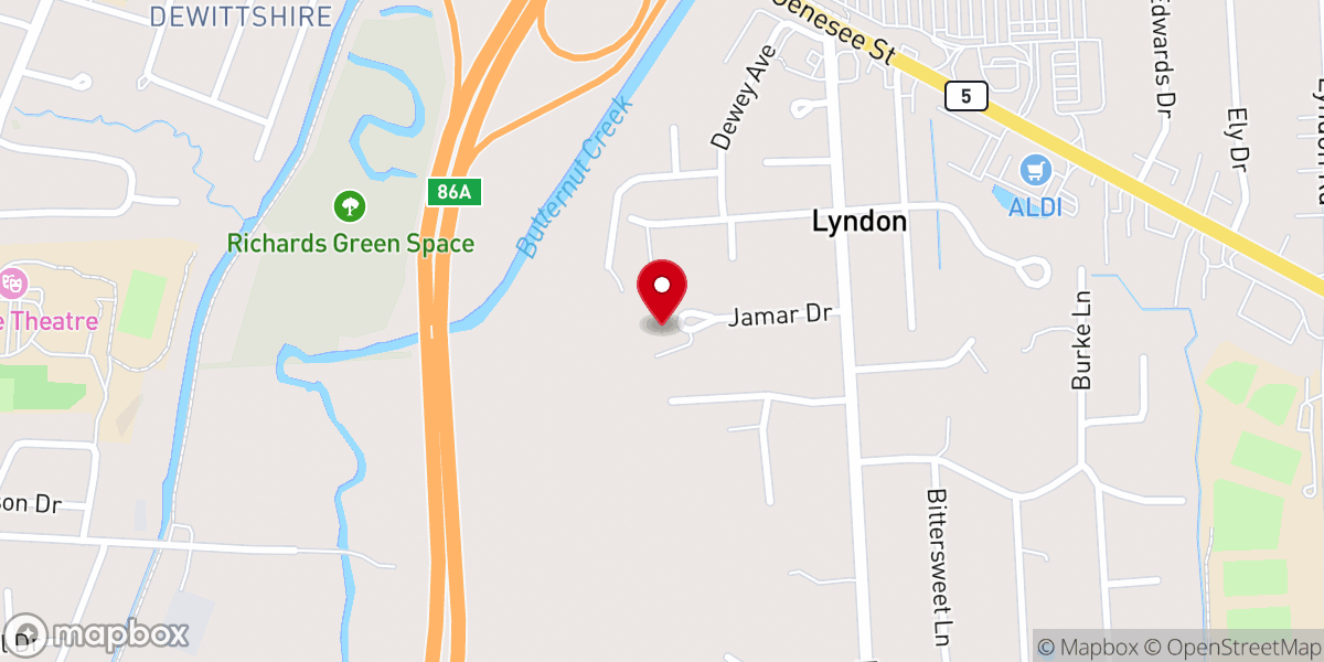 Map showing location of St. David's Episcopal Church