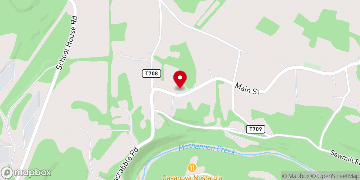 Map showing location of St John's Lutheran Church