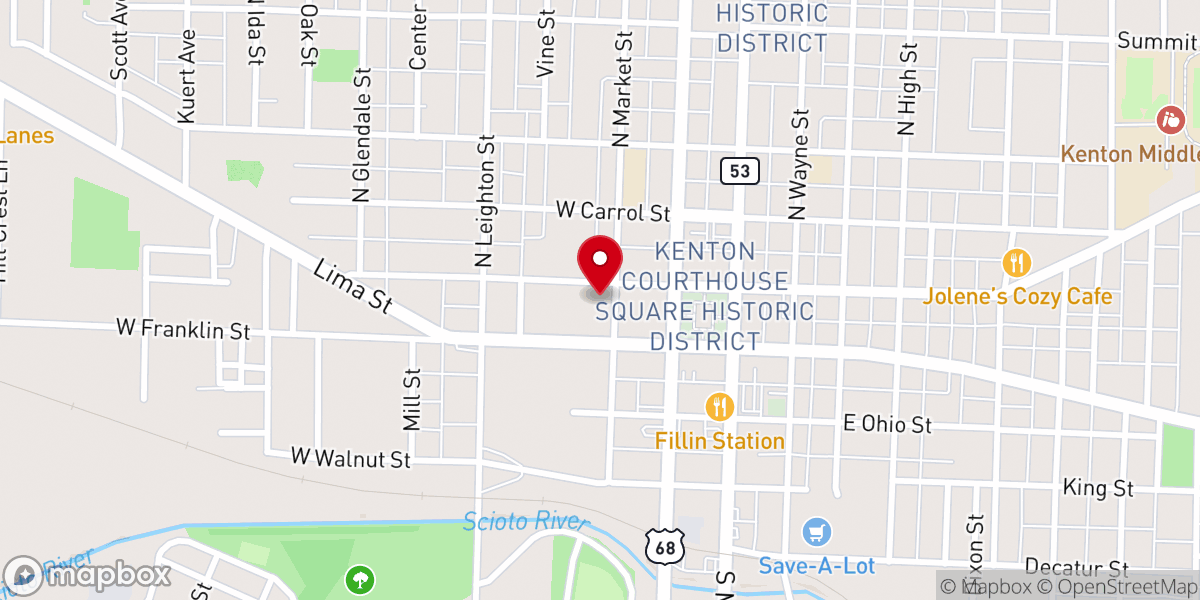 Map showing location of Trinity United Presbyterian