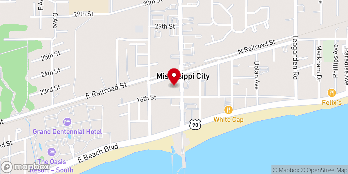 Map showing location of Mississippi City United Methodist