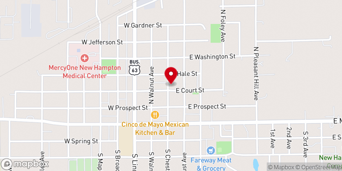 Map showing location of First Congregational United Chirch of Christ