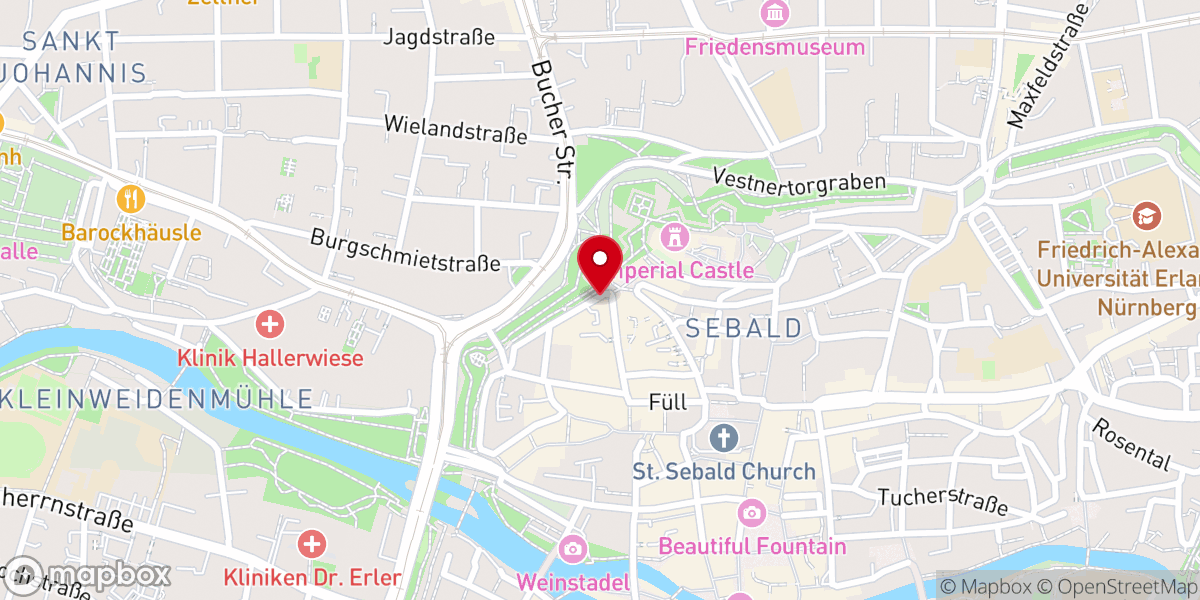 Map showing location of Albrecht-Dürer-Haus